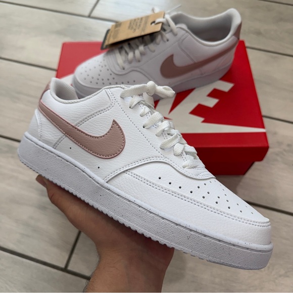 Nike Shoes - NIKE COURT VISION LOW NN WHITE/PINK OXFORD